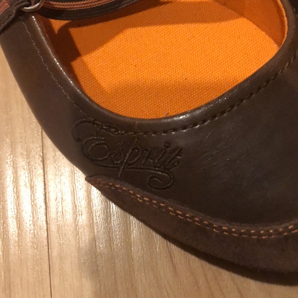 Brown ballerina/flat part. leather, ESPRIT, EU38/US7 bought in Europe, not worn - Picture 7 of 9